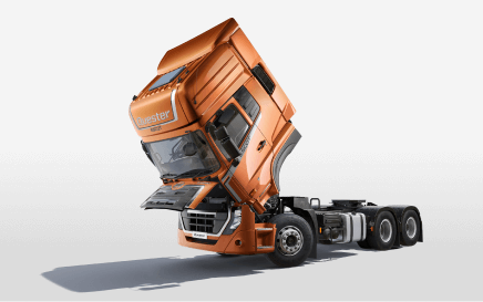 រទេះបន្ទះមុខឡើងខ្ពស់ពណ៌ទឹកក្រូច, នៅលើផ្ទៃពណ៌ស