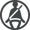 Seat belt safety icon